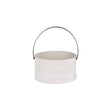 78840 - Coney Isl-Galvanised Creme P/C Round Pail Lhr Hdl 285x150mm (Sold in sets of 6)