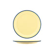 Jab Vintage Yellow/Blue Rim Enamel Look Round Plate 255Mm