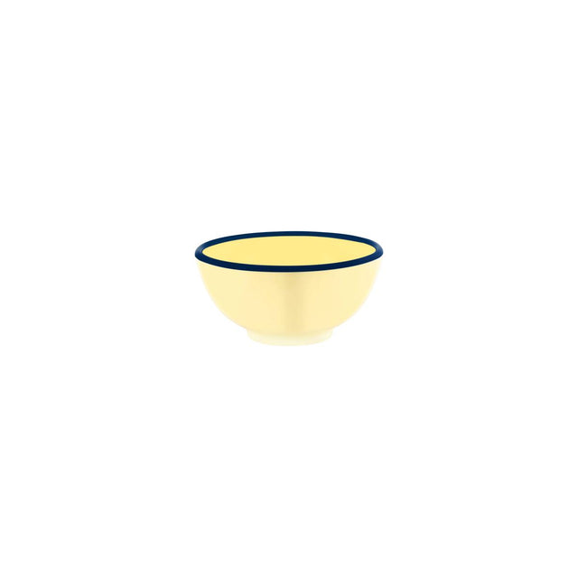 Jab Vintage Yellow/Blue Rim Enamel Look Round Bowl 125X60Mm
