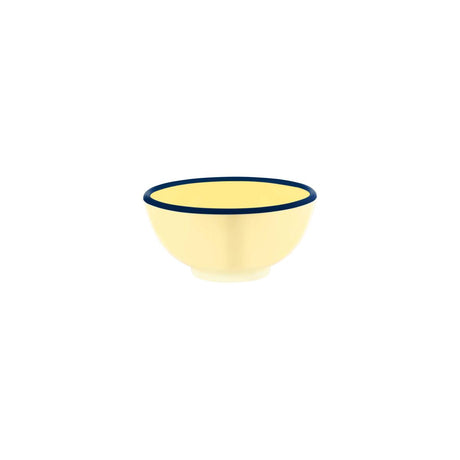 Jab Vintage Yellow/Blue Rim Enamel Look Round Bowl 150X70Mm