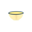 Jab Vintage Yellow/Blue Rim Enamel Look Round Bowl 175X80Mm