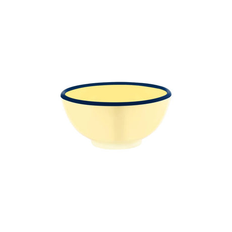 Jab Vintage Yellow/Blue Rim Enamel Look Round Bowl 175X80Mm