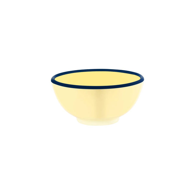 Jab Vintage Yellow/Blue Rim Enamel Look Round Bowl 175X80Mm