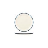 49930 - Jab Vintage Cream Blue Rim Enamel Look (Sold in sets of 6)