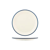 49930 - Jab Vintage Cream Blue Rim Enamel Look (Sold in sets of 6) - Image 2