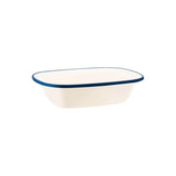 Jab Vintage Cream/Blue Rim Enamel Look Rect Server 200X145Mm