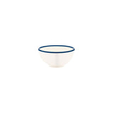 Jab Vintage Cream/Blue Rim Enamel Look Round Bowl 125X60Mm
