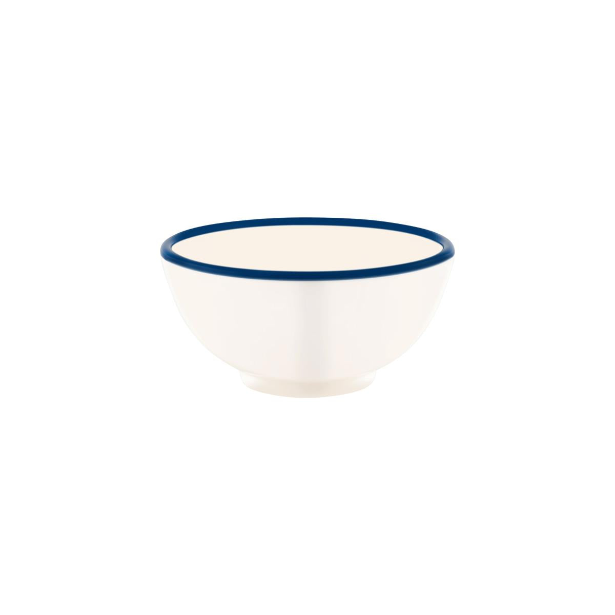 Jab Vintage Cream/Blue Rim Enamel Look Round Bowl 175X80Mm