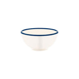 Jab Vintage Cream/Blue Rim Enamel Look Round Bowl 175X80Mm