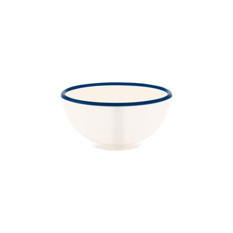 Jab Vintage Cream/Blue Rim Enamel Look Round Bowl 175X80Mm