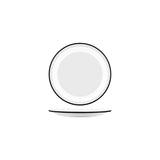 Jab Vintage White/Black Rim Enamel Look Round Plate 190Mm