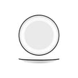 Jab Vintage White/Black Rim Enamel Look Round Plate 255Mm