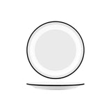Jab Vintage White/Black Rim Enamel Look Round Plate 255Mm