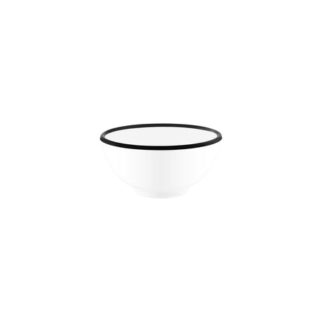 Jab Vintage White/Black Rim Enamel Look Round Bowl 150X70Mm