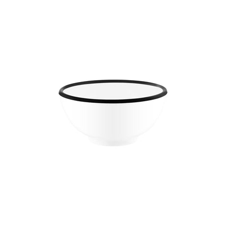 Jab Vintage White/Black Rim Enamel Look Round Bowl 175X80Mm