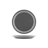 Jab Vintage Grey/White Rim Enamel Look Round Plate 255Mm
