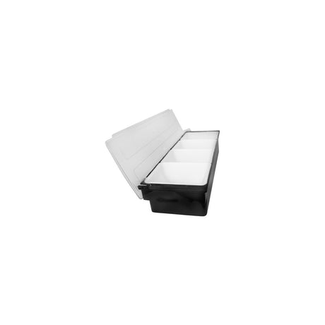Jiwins Condiment Holder 4-Comp Black Pc/Pp/Abs 500X160X90Mm
