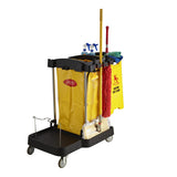 Jiwins Simplified Compact Clean Cart Black Pp 1095x575x975mm