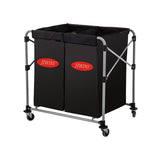Jiwins Collapsible Laundry Cart W/2x150L Vinyl Bag Black