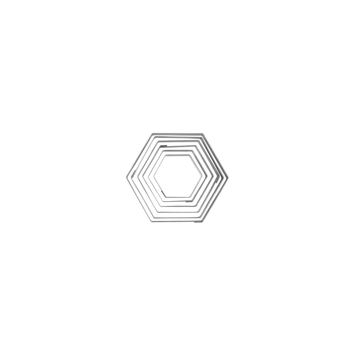 Chef Inox Cutter Set 6Pc Hexagon Tin Set 45-95mm