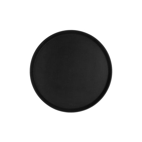 Chef Inox Round Tray Non Slip Fibreglass 400Mm Black