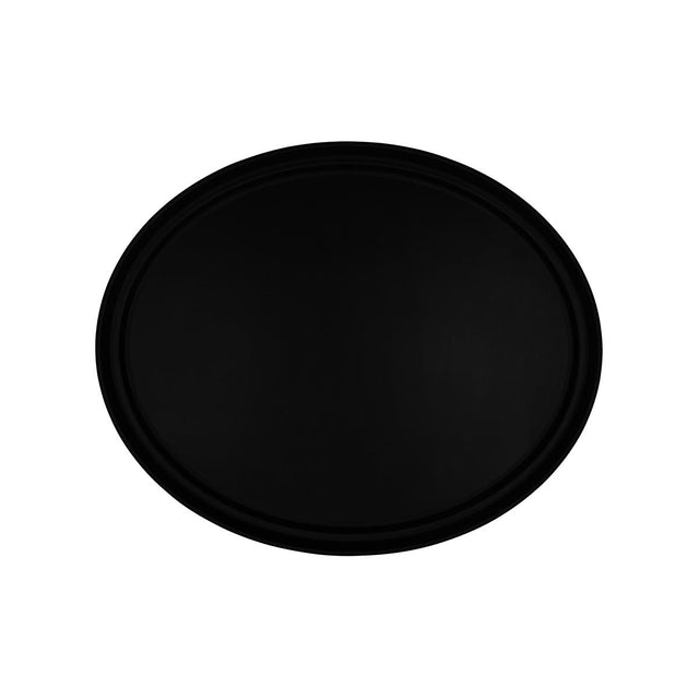 Chef Inox Rect Tray Non Slip Oval 680Mm Black