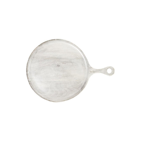 Chef Inox Rnd Serving Board W/Hdl Mangowd 300X400X15Mm White