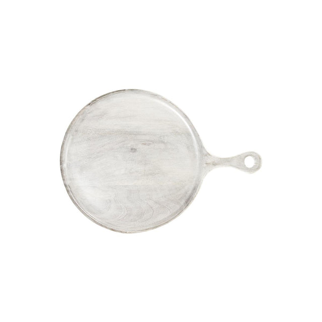 Chef Inox Rnd Serving Board W/Hdl Mangowd 300X400X15Mm White