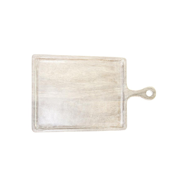 Chef Inox Rect Serving Board W/Hdl Mangowd 300X400X200Mm Whi