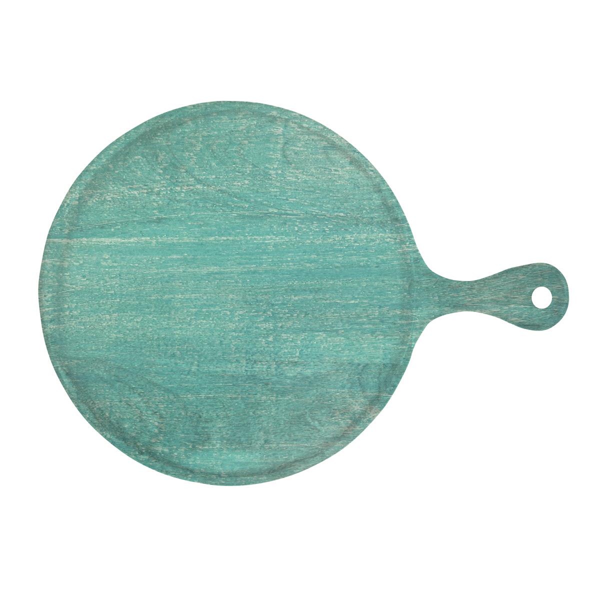 Chef Inox Rnd Serving Board W/Hdl Mangowood 570x780x35mm