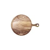Chef Inox Rnd Serving Board W/Hdl Mangowood 250X350X15Mm Nat