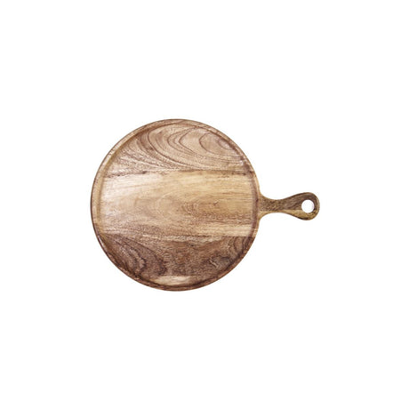 Chef Inox Rnd Serving Board W/Hdl Mangowood 250X350X15Mm Nat