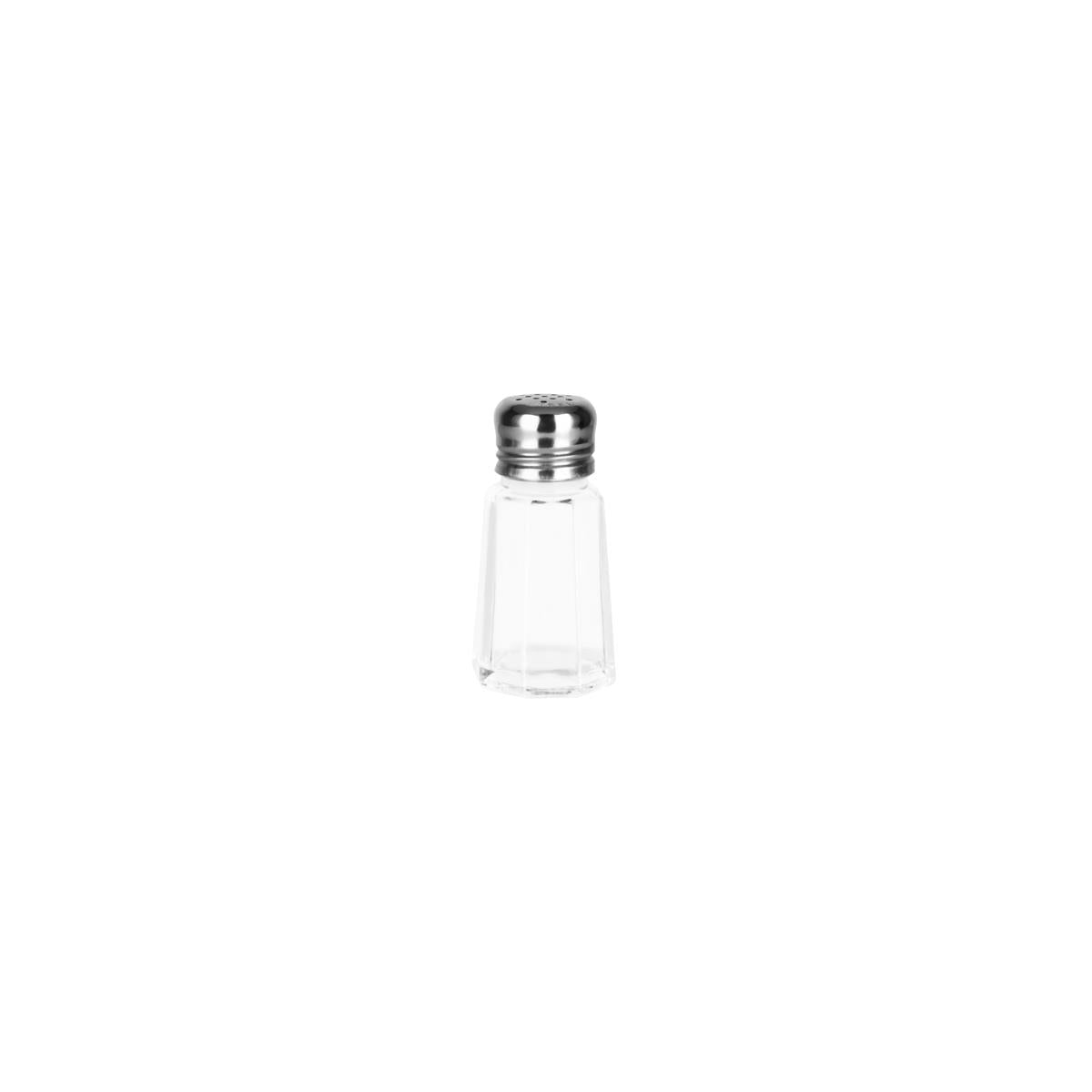 Chef Inox Salt & Pepper Shaker Glass W/S/S Lid 70mm/30ml DOZ of 2 (Sold in sets of 2)