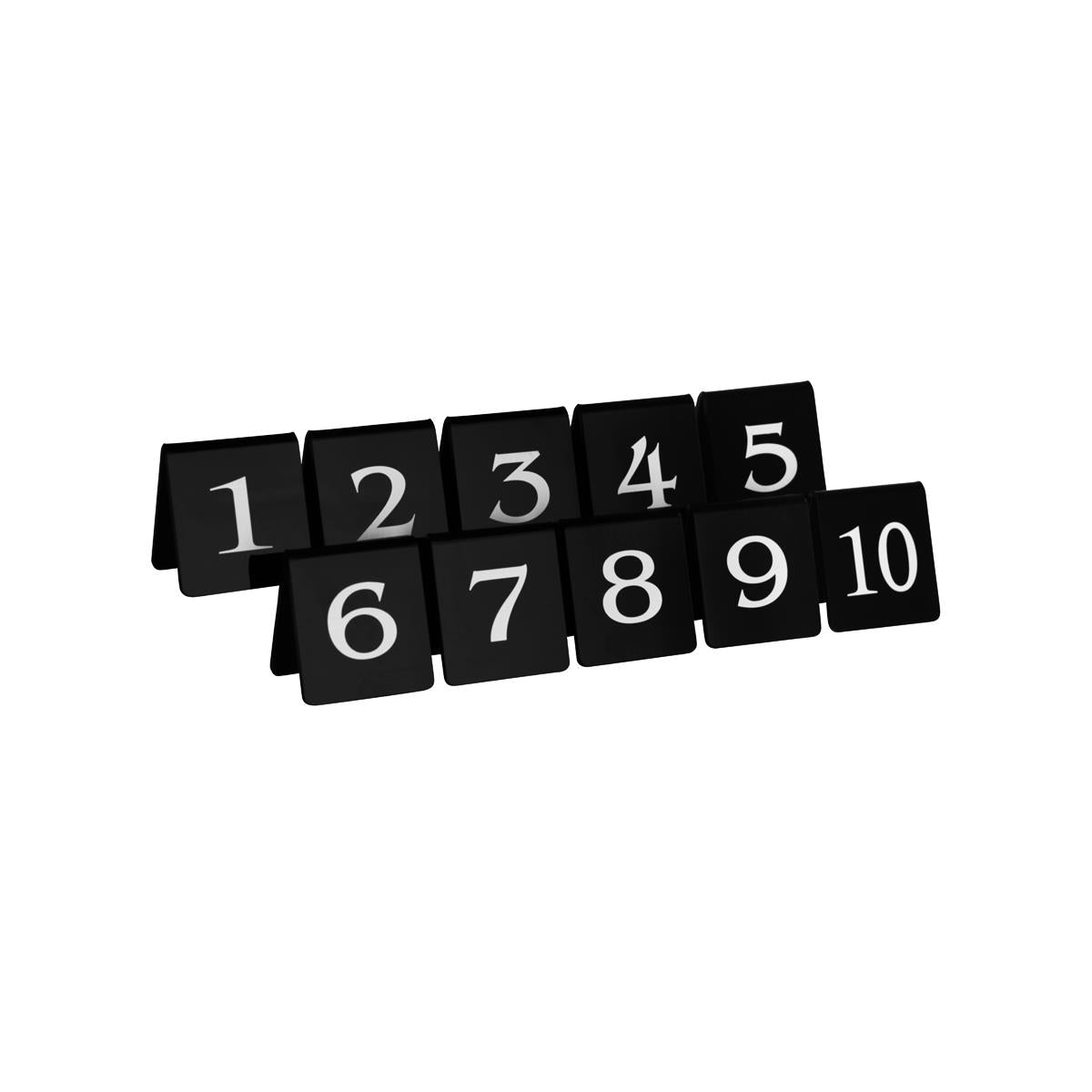 Chef Inox Table Number Set White On Black 75x55mm