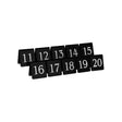 Chef Inox Table Number Set White On Black 75X55Mm 11-20