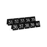 Chef Inox Table Number Set White On Black 75X55Mm 31-40