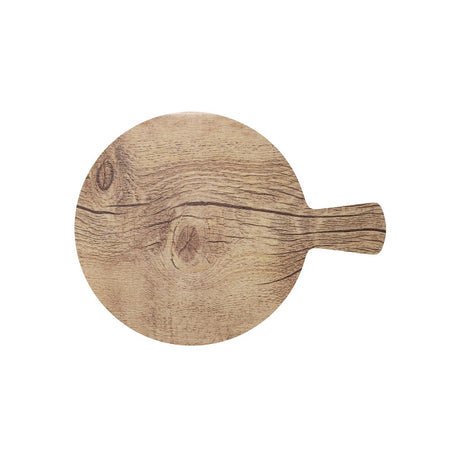 Chef Inox Round Pizza Board W/Hdl Ma 320Mm Oak Wood Effect