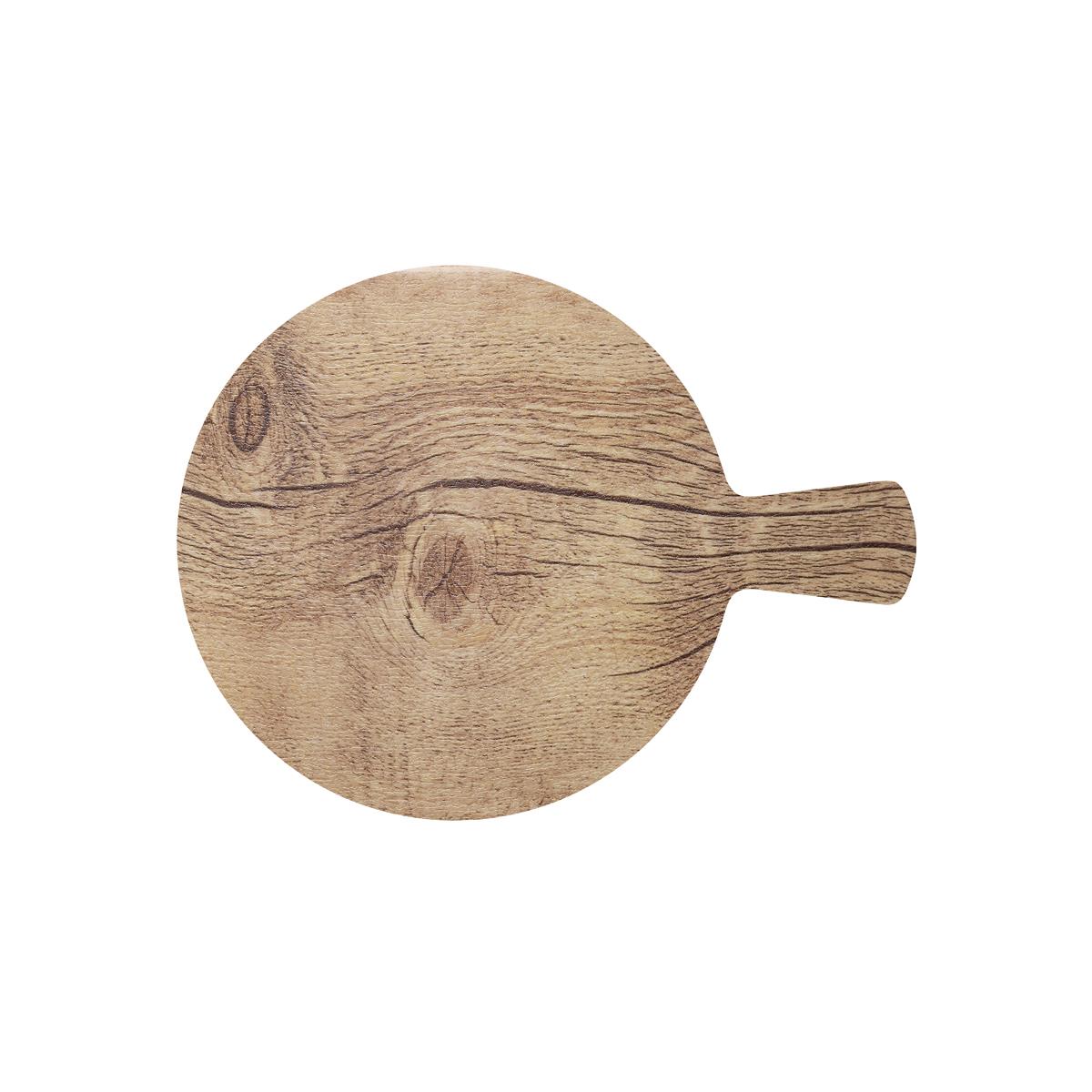 Chef Inox Round Pizza Board Ma Oak Wood Effect