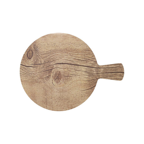 Chef Inox Round Pizza Board W/Hdl Ma 372Mm Oak Wood Effect