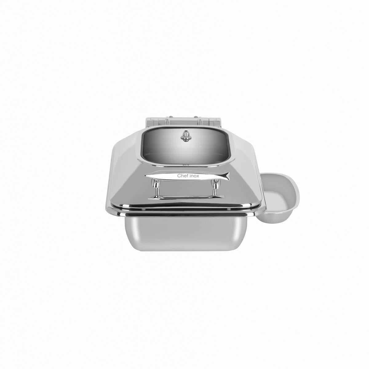 Chef Inox Deluxe Rect Chafer W/Glass Lid S/S 1/2 Size