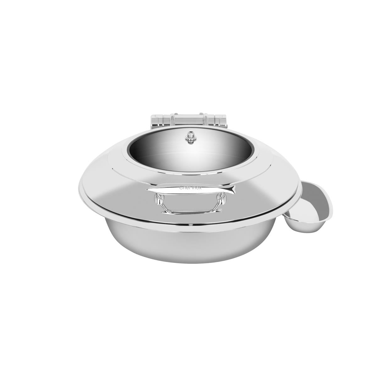 Chef Inox Deluxe Round Chafer W/Glass Lid 18/8 Large