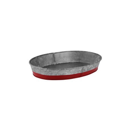 Chef Inox Coney Is Galv Oval Tray 240X160X45Mm Dipped Red