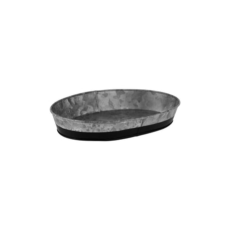 Chef Inox Coney Is Galv Oval Tray 240X160X45Mm Dipped Blk