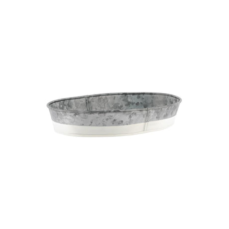 Chef Inox Coney Is Galv Oval Tray 270X190X45Mm Dipped Whi