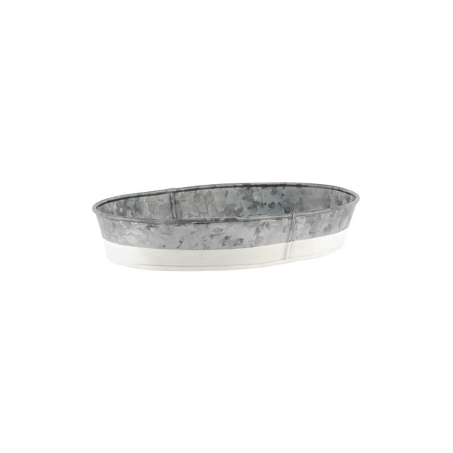 Chef Inox Coney Is Galv Oval Tray 270X190X45Mm Dipped Whi