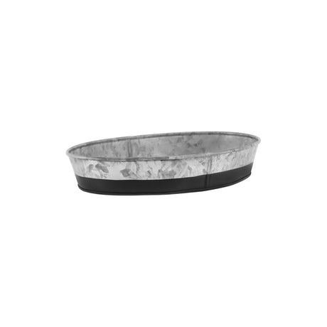 Chef Inox Coney Is Galv Oval Tray 270X190X45Mm Dipped Blk