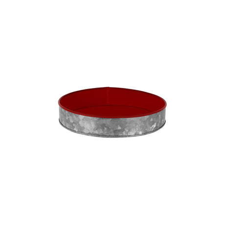 Chef Inox Coney Is Galvanised Round Tray 240X45Mm Dipped Red