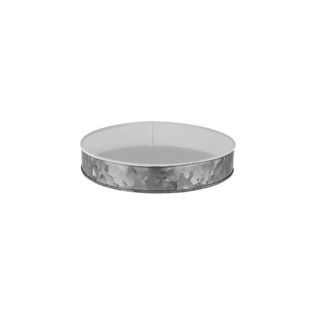 Chef Inox Coney Is Galvanised Round Tray 240X45Mm Dipped Whi