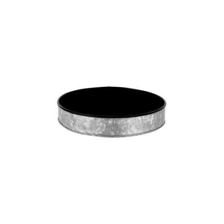 Chef Inox Coney Is Galvanised Round Tray 240X45Mm Dipped Blk