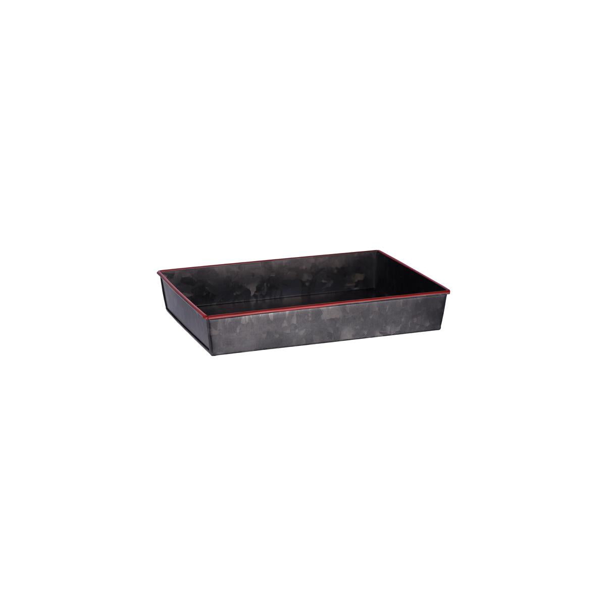 Chef Inox Coney Is Galv Blk Rect Tray Flare 240X160X40Mm Red